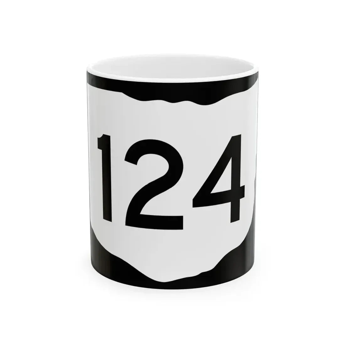OH-124 (Ohio) (Road Sign) White Coffee Mug 11oz - Go Mug Yourself