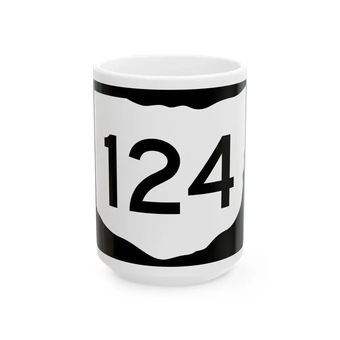 OH-124 (Ohio) (Road Sign) White Coffee Mug 15oz - Go Mug Yourself