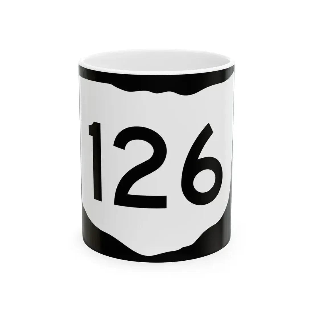 OH-126 (Ohio) (Road Sign) White Coffee Mug 11oz - Go Mug Yourself