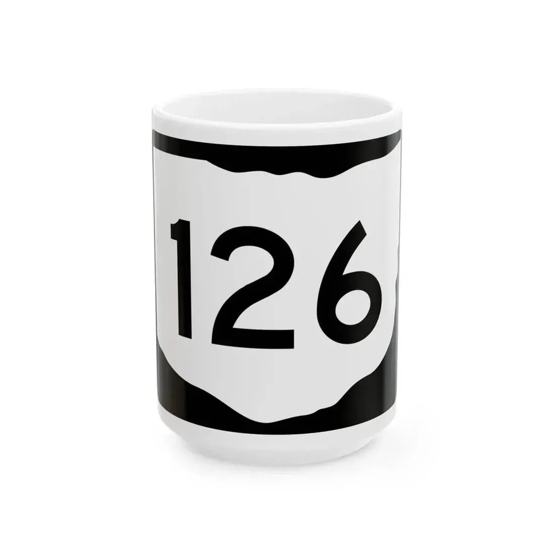 OH-126 (Ohio) (Road Sign) White Coffee Mug 15oz - Go Mug Yourself