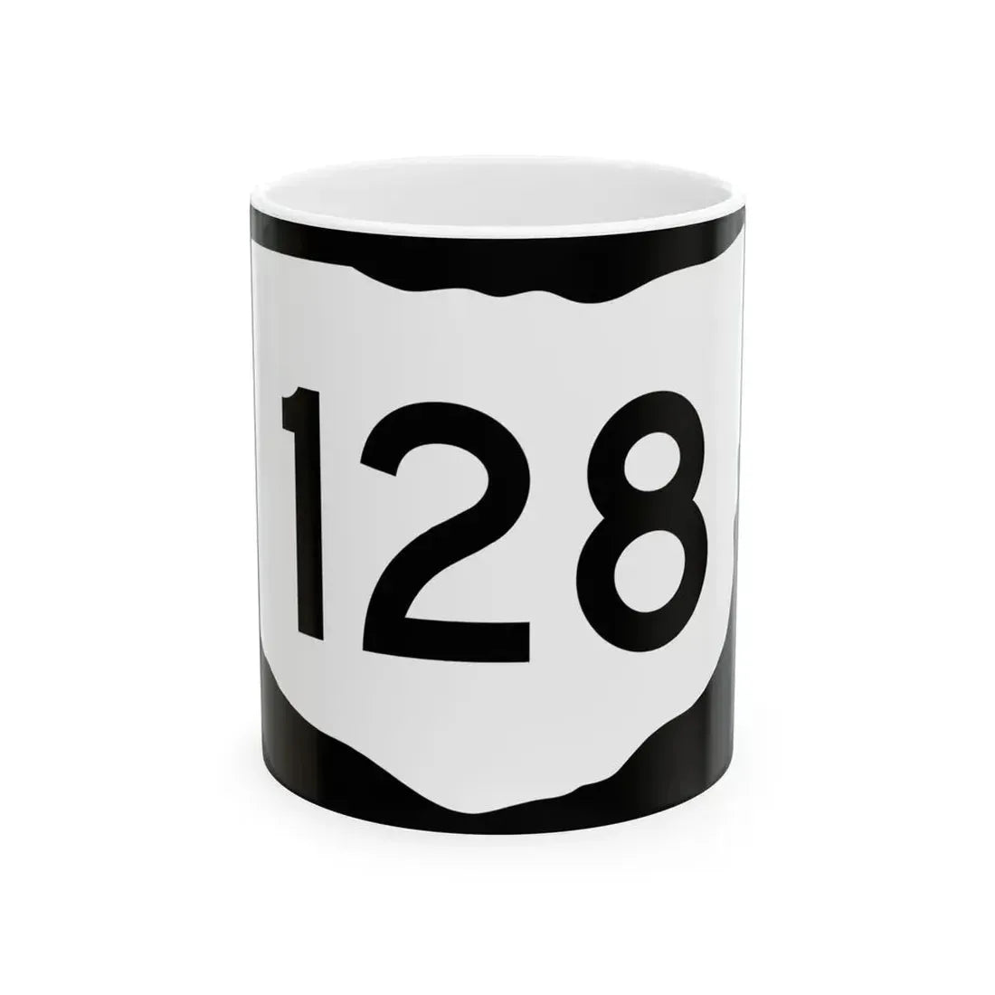 OH-128 (Ohio) (Road Sign) White Coffee Mug 11oz - Go Mug Yourself