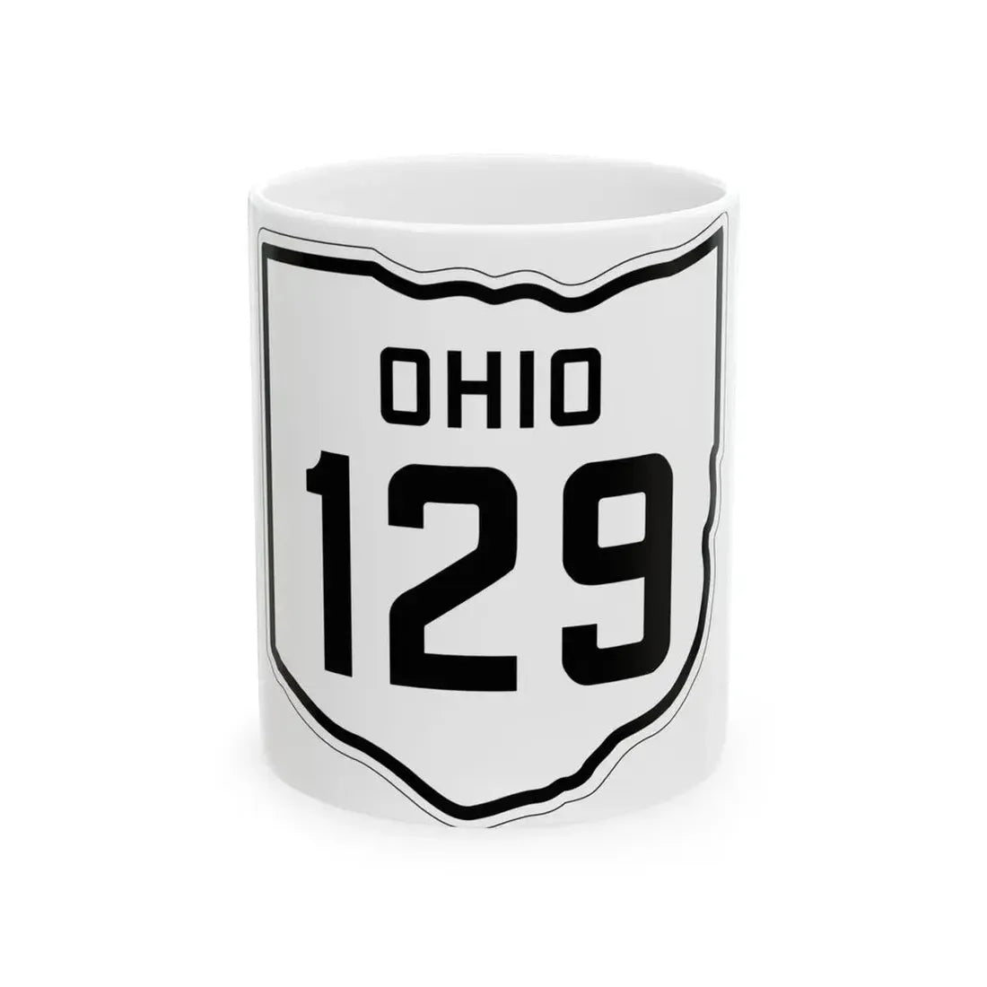 OH-129 1927 (Ohio) (Road Sign) White Coffee Mug 11oz - Go Mug Yourself