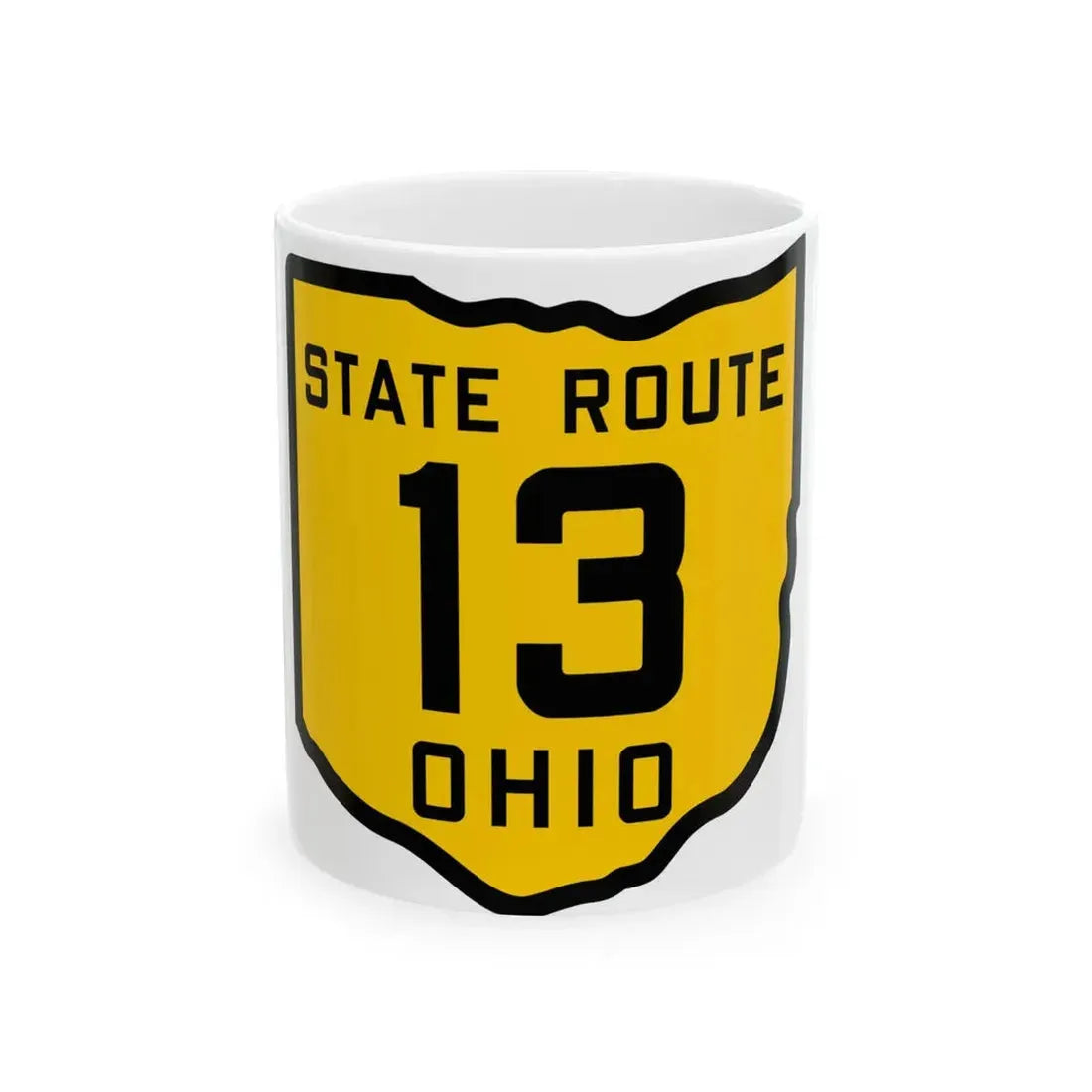 OH-13 1920 (Ohio) (Road Sign) White Coffee Mug 11oz - Go Mug Yourself