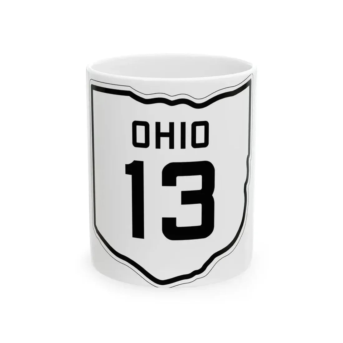 OH-13 1927 (Ohio) (Road Sign) White Coffee Mug 11oz - Go Mug Yourself