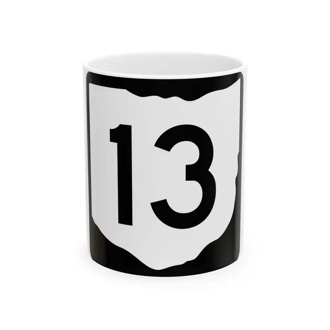 OH-13 (Ohio) (Road Sign) White Coffee Mug 11oz - Go Mug Yourself
