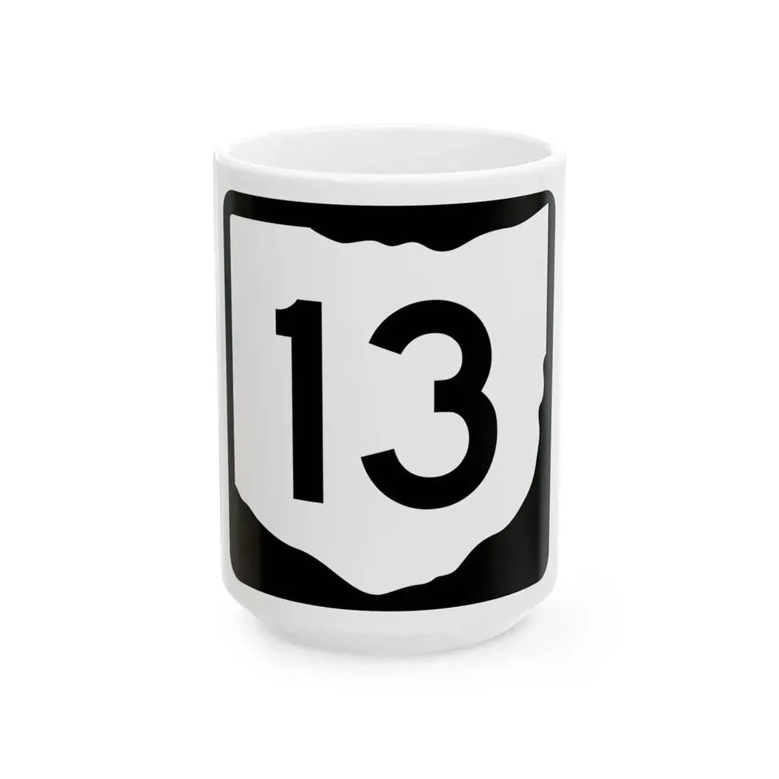 OH-13 (Ohio) (Road Sign) White Coffee Mug 15oz - Go Mug Yourself
