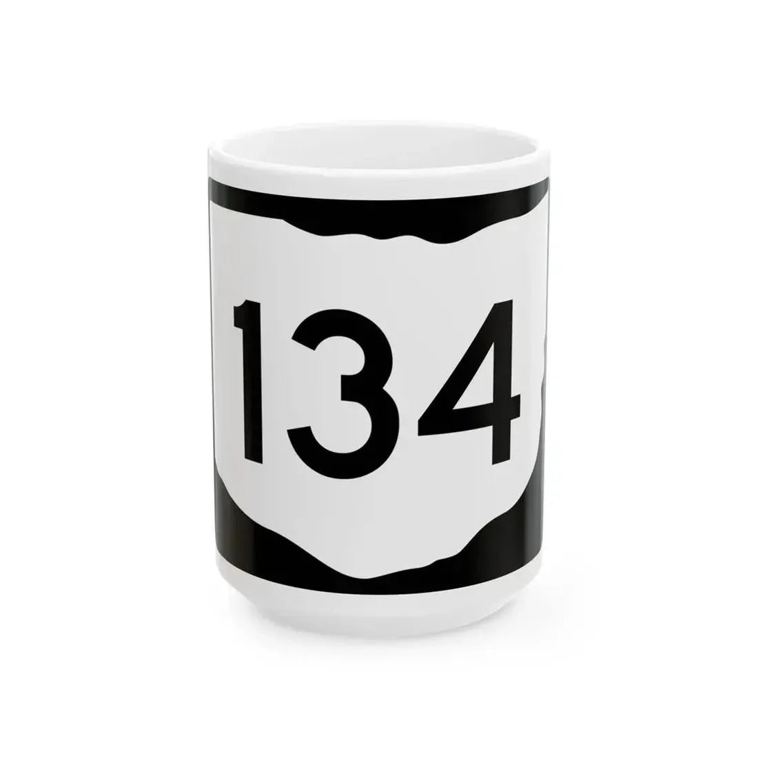 OH-134 (Ohio) (Road Sign) White Coffee Mug 15oz - Go Mug Yourself