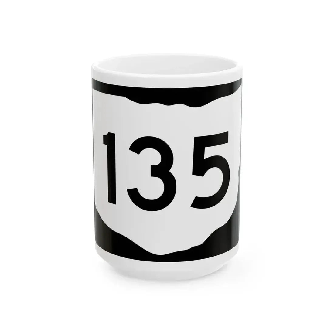 OH-135 (Ohio) (Road Sign) White Coffee Mug 15oz - Go Mug Yourself