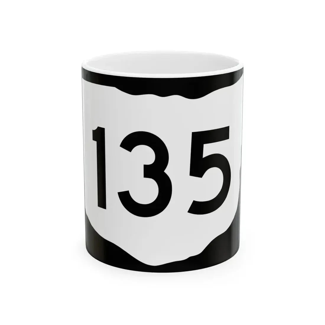 OH-135 (Ohio) (Road Sign) White Coffee Mug - Go Mug Yourself
