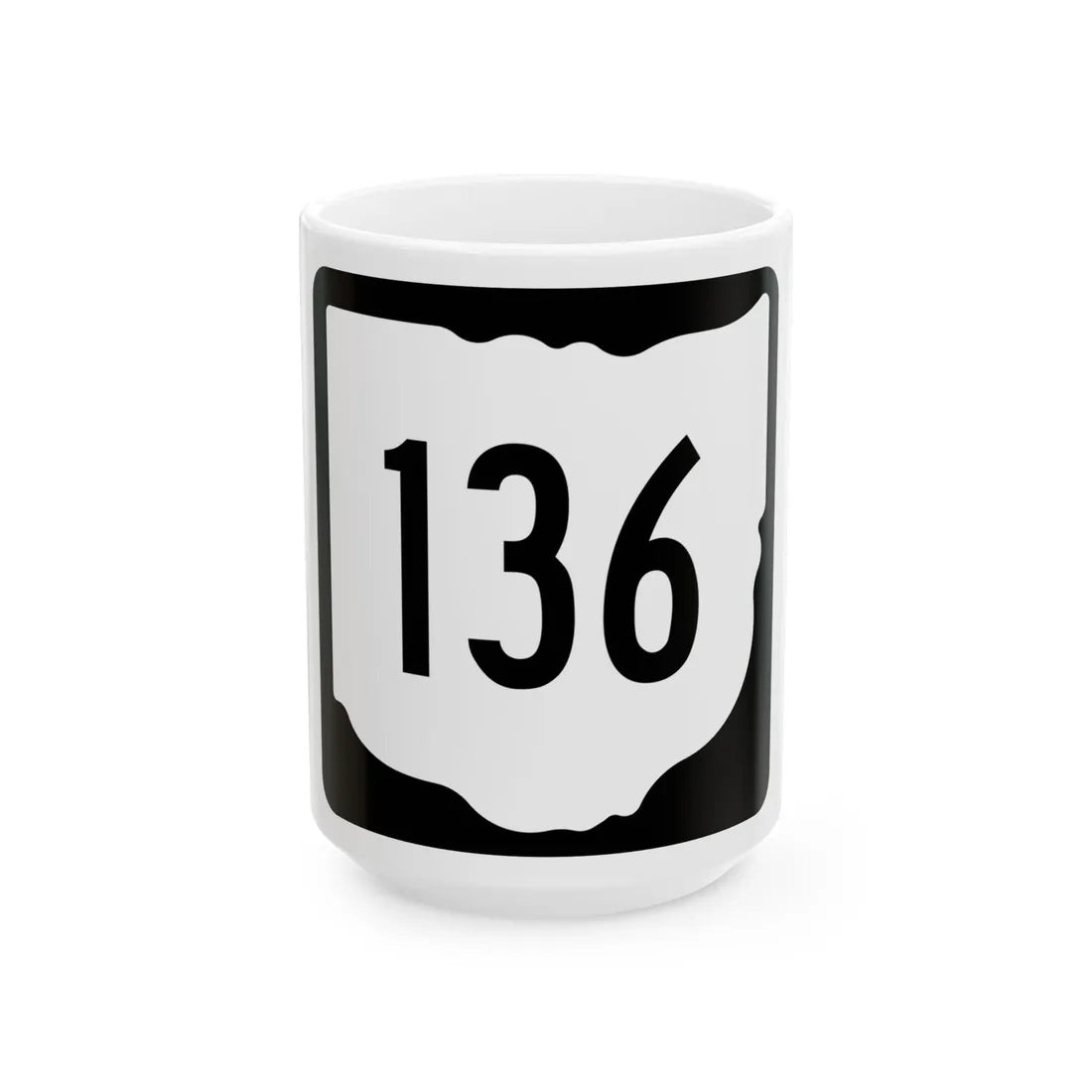 OH-136 1967 (Ohio) (Road Sign) White Coffee Mug 15oz - Go Mug Yourself