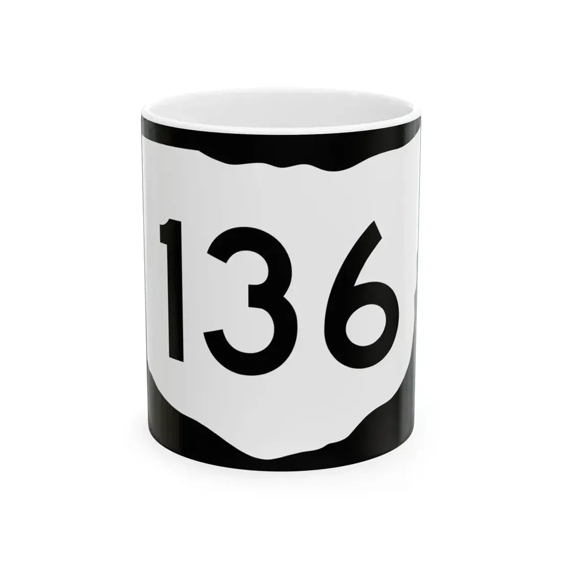 OH-136 (Ohio) (Road Sign) White Coffee Mug 11oz - Go Mug Yourself