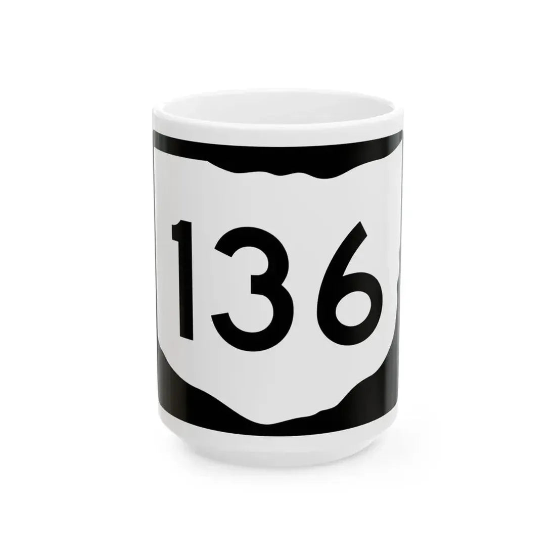 OH-136 (Ohio) (Road Sign) White Coffee Mug 15oz - Go Mug Yourself