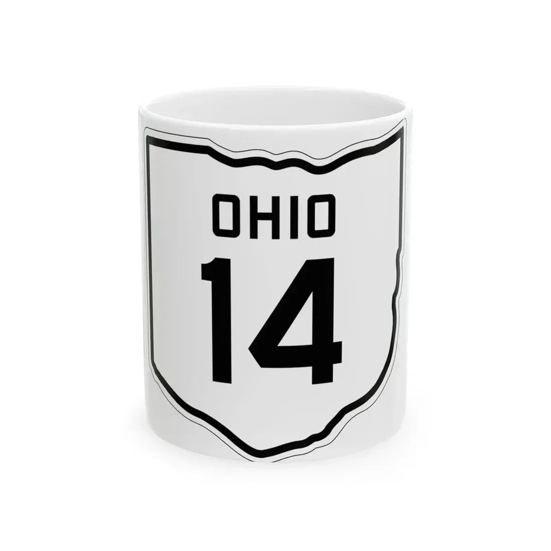 OH-14 1927 (Ohio) (Road Sign) White Coffee Mug 11oz - Go Mug Yourself