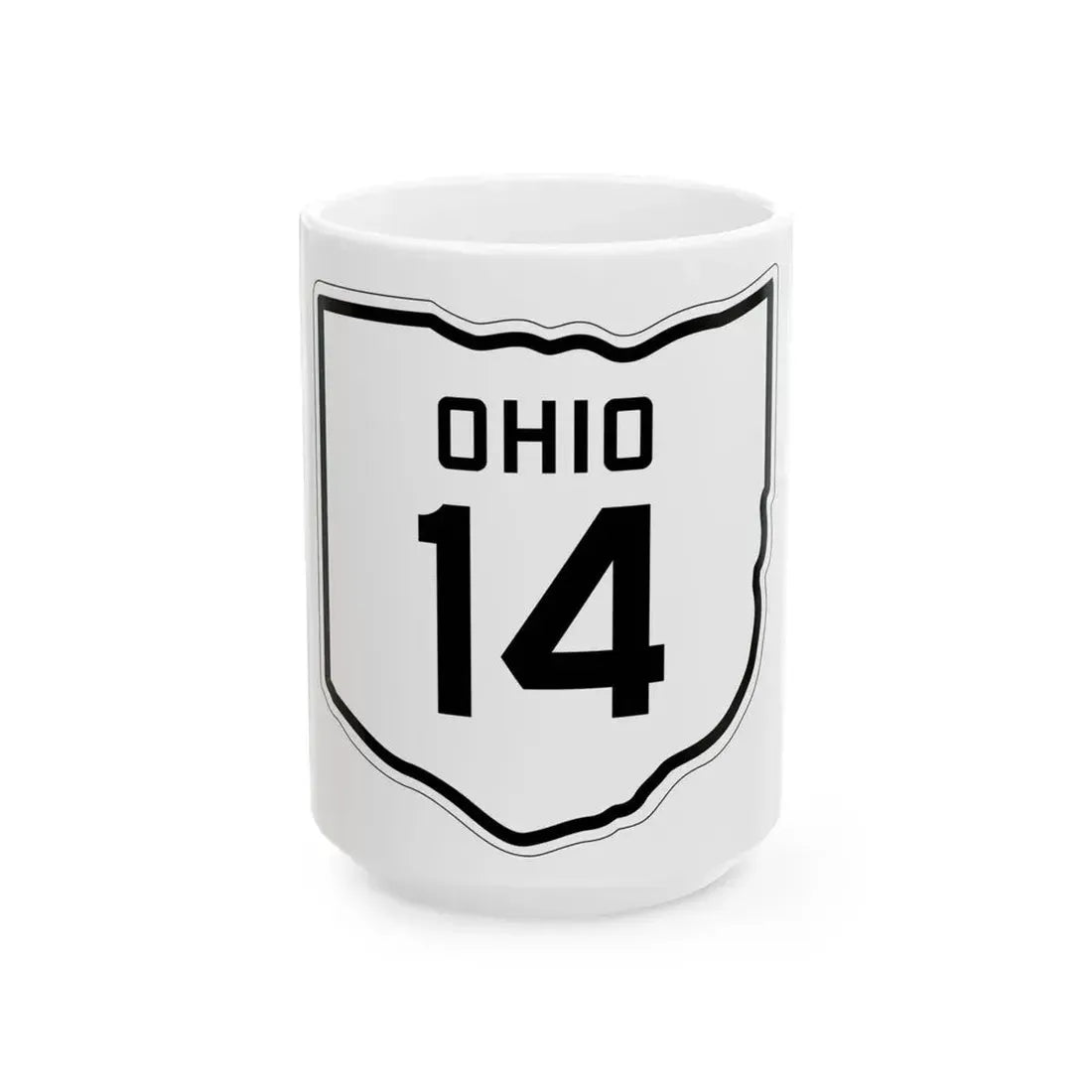 OH-14 1927 (Ohio) (Road Sign) White Coffee Mug 15oz - Go Mug Yourself