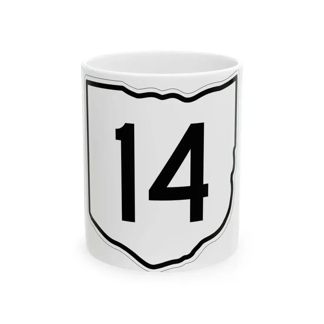 OH-14 1960 (Ohio) (Road Sign) White Coffee Mug 11oz - Go Mug Yourself
