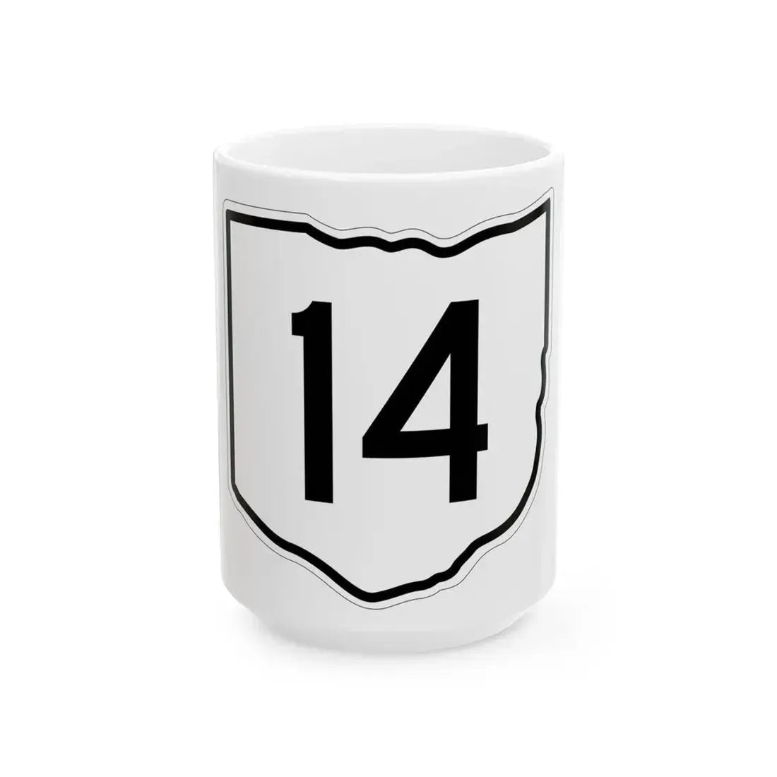 OH-14 1960 (Ohio) (Road Sign) White Coffee Mug 15oz - Go Mug Yourself