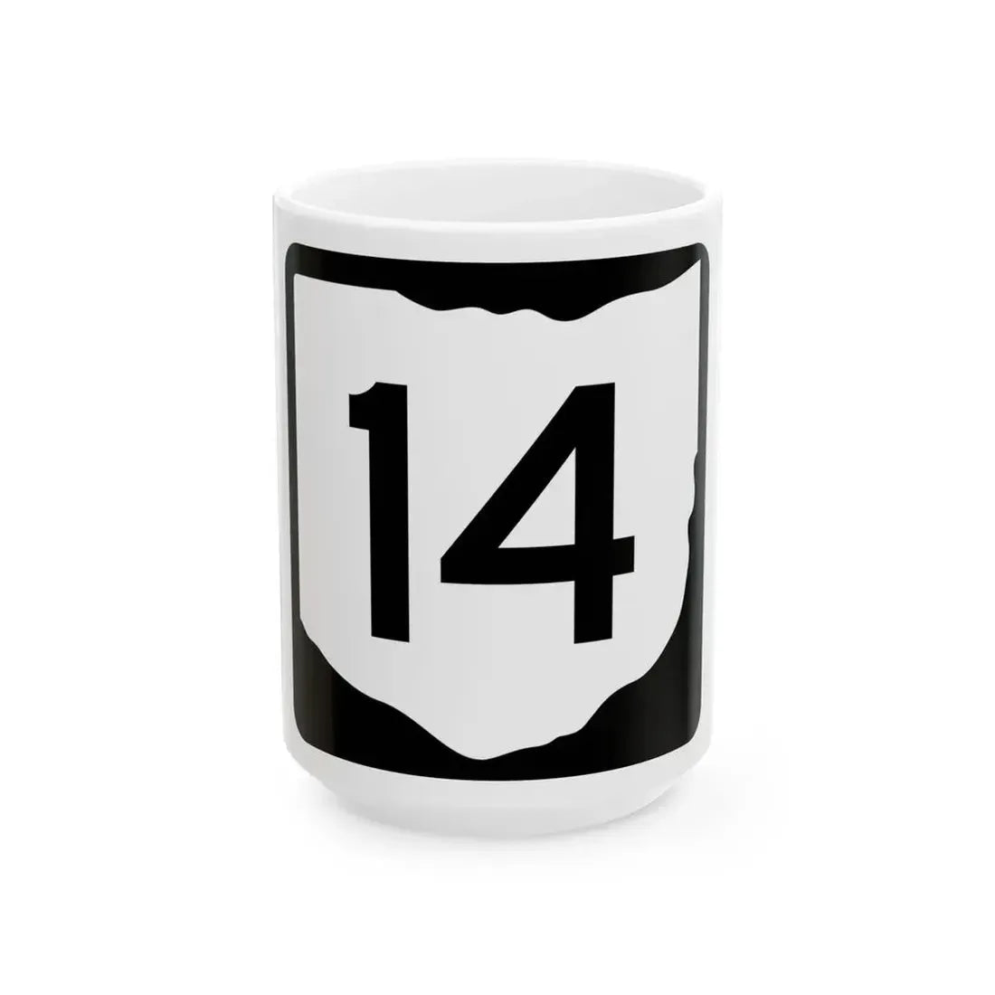 OH-14 (Ohio) (Road Sign) White Coffee Mug 15oz - Go Mug Yourself