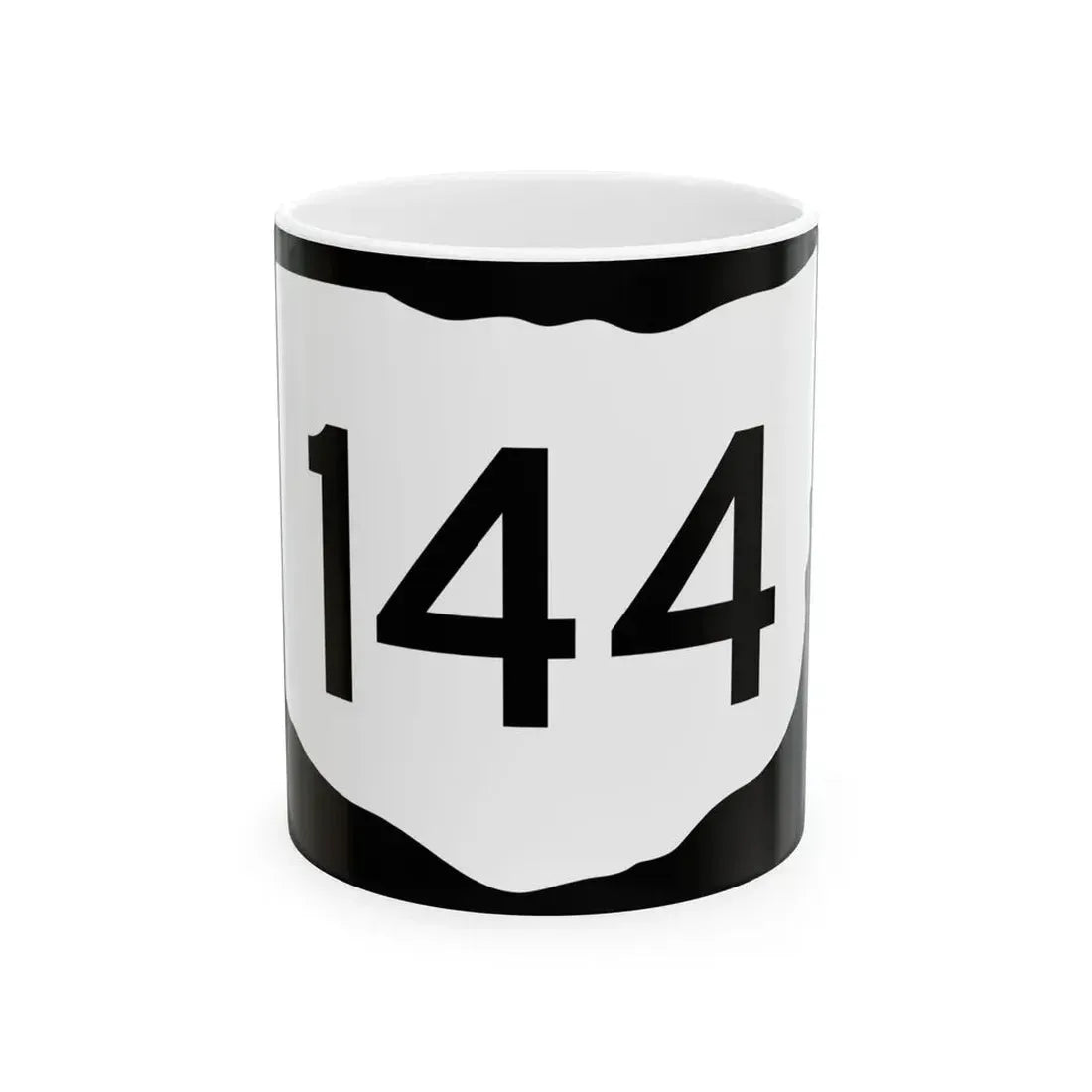 OH-144 (Ohio) (Road Sign) White Coffee Mug 11oz - Go Mug Yourself
