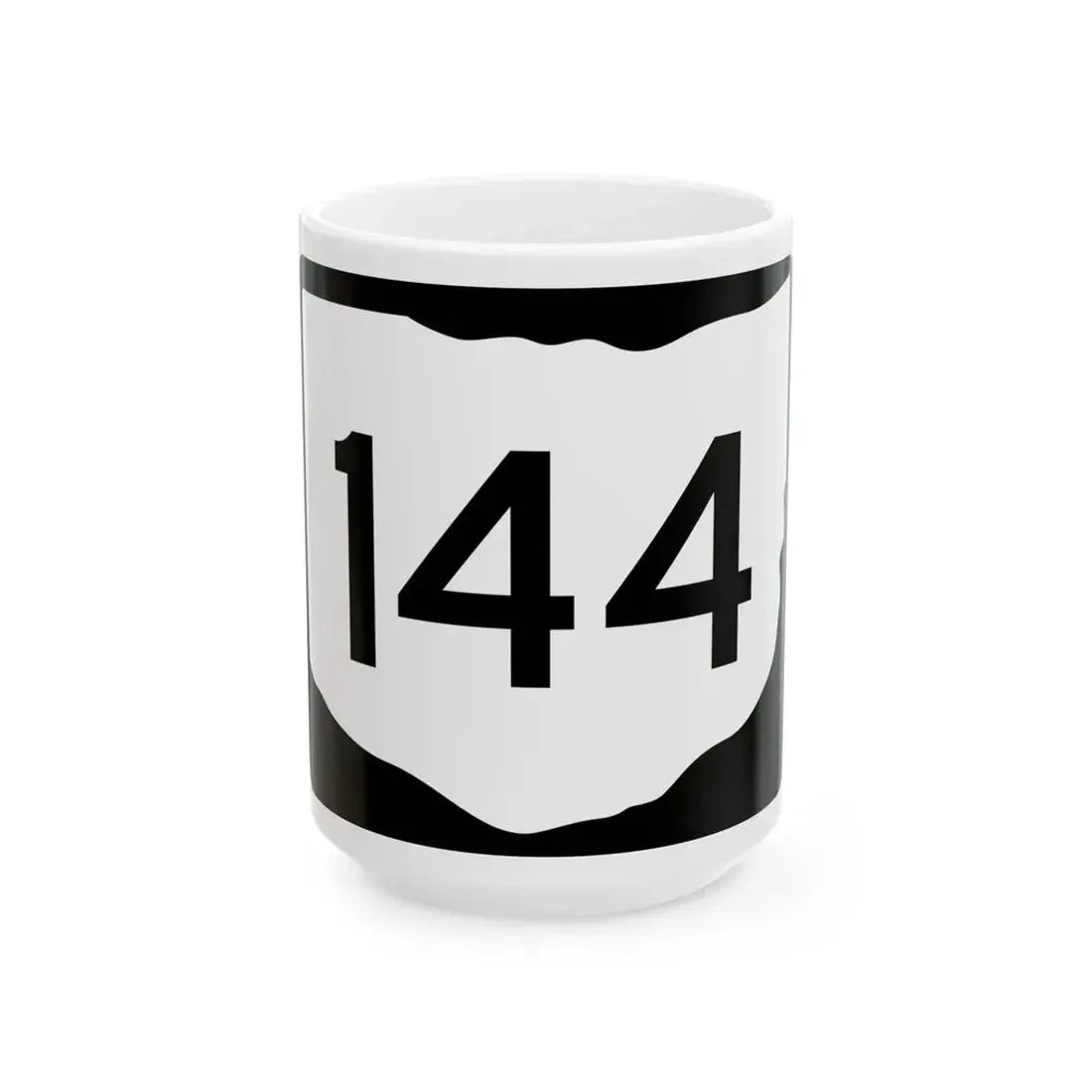 OH-144 (Ohio) (Road Sign) White Coffee Mug 15oz - Go Mug Yourself
