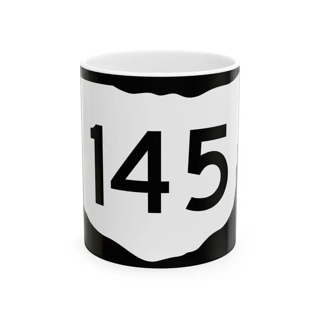 OH-145 (Ohio) (Road Sign) White Coffee Mug 11oz - Go Mug Yourself