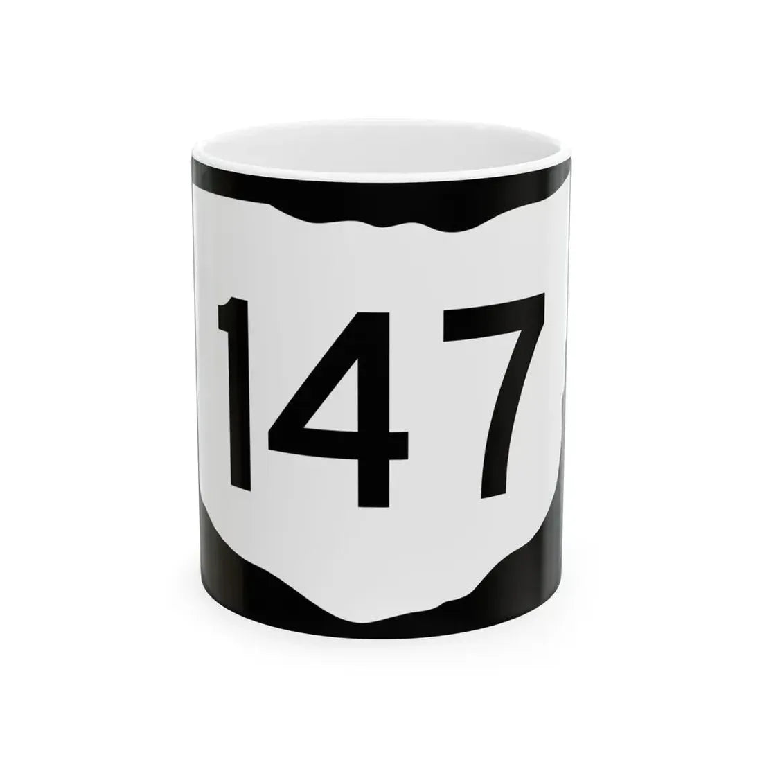 OH-147 (Ohio) (Road Sign) White Coffee Mug 11oz - Go Mug Yourself