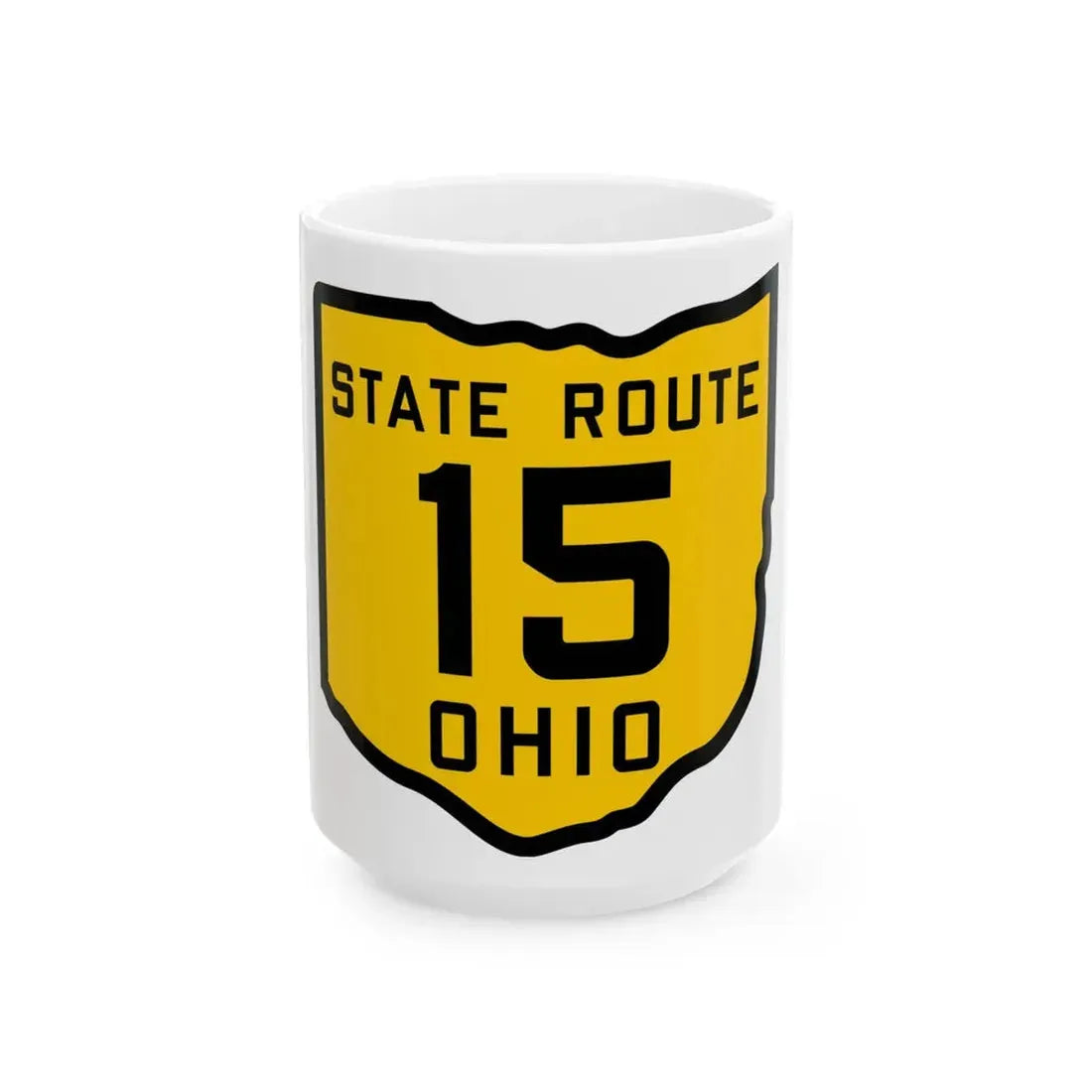 OH-15 1920 (Ohio) (Road Sign) White Coffee Mug 15oz - Go Mug Yourself