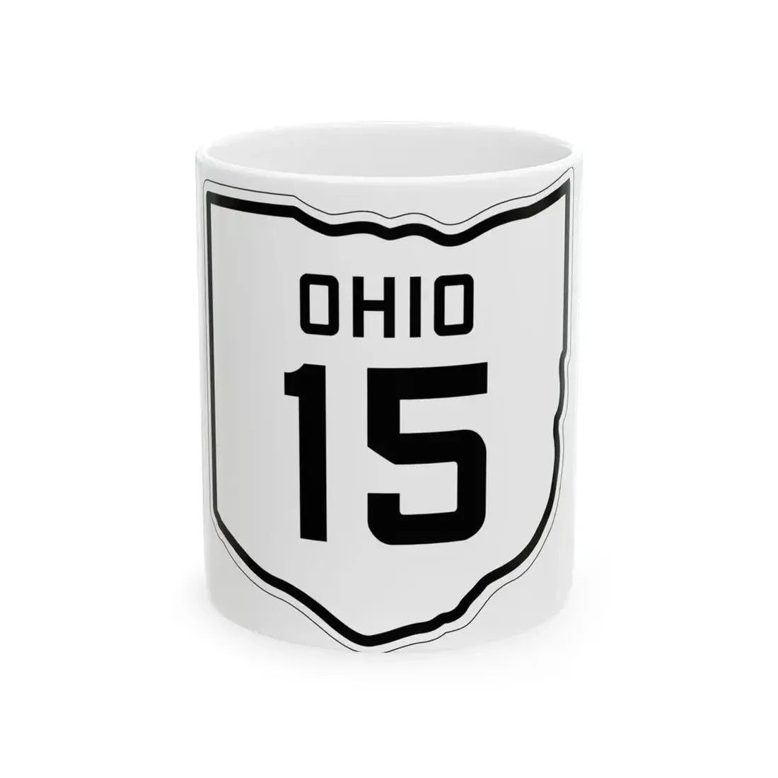 OH-15 1927 (Ohio) (Road Sign) White Coffee Mug 11oz - Go Mug Yourself