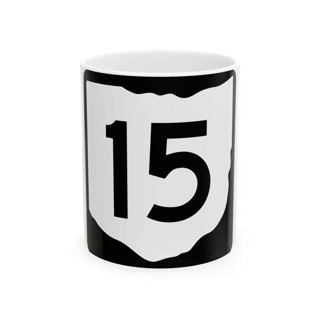 OH-15 (Ohio) (Road Sign) White Coffee Mug 11oz - Go Mug Yourself