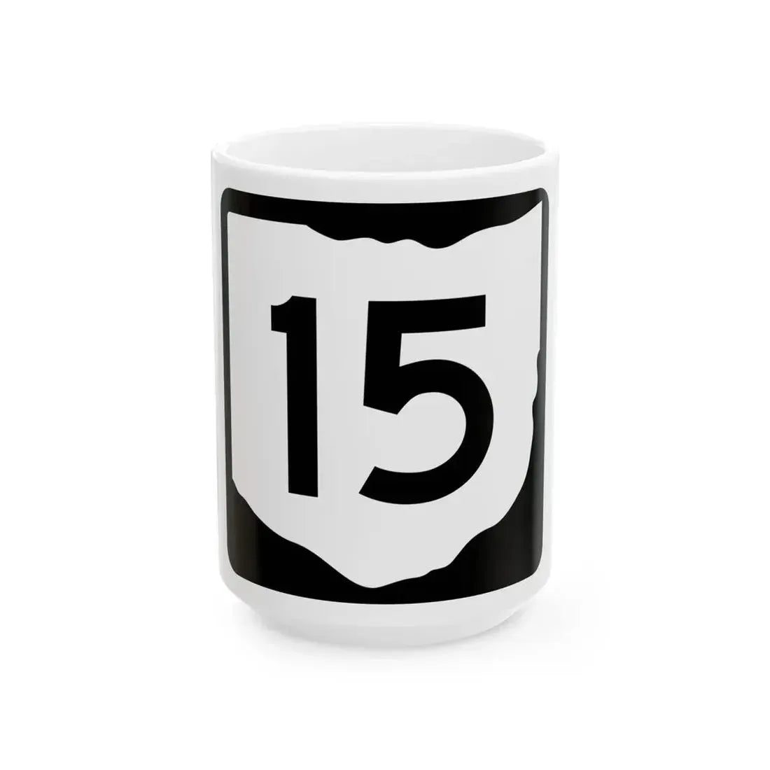 OH-15 (Ohio) (Road Sign) White Coffee Mug 15oz - Go Mug Yourself