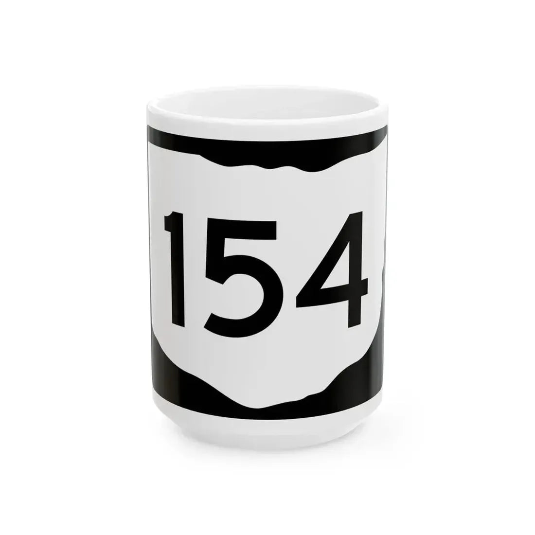 OH-154 (Ohio) (Road Sign) White Coffee Mug 15oz - Go Mug Yourself