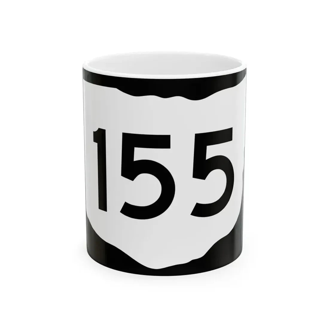 OH-155 (Ohio) (Road Sign) White Coffee Mug 11oz - Go Mug Yourself