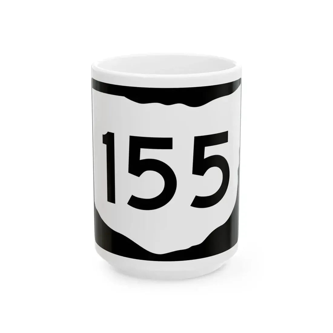 OH-155 (Ohio) (Road Sign) White Coffee Mug 15oz - Go Mug Yourself