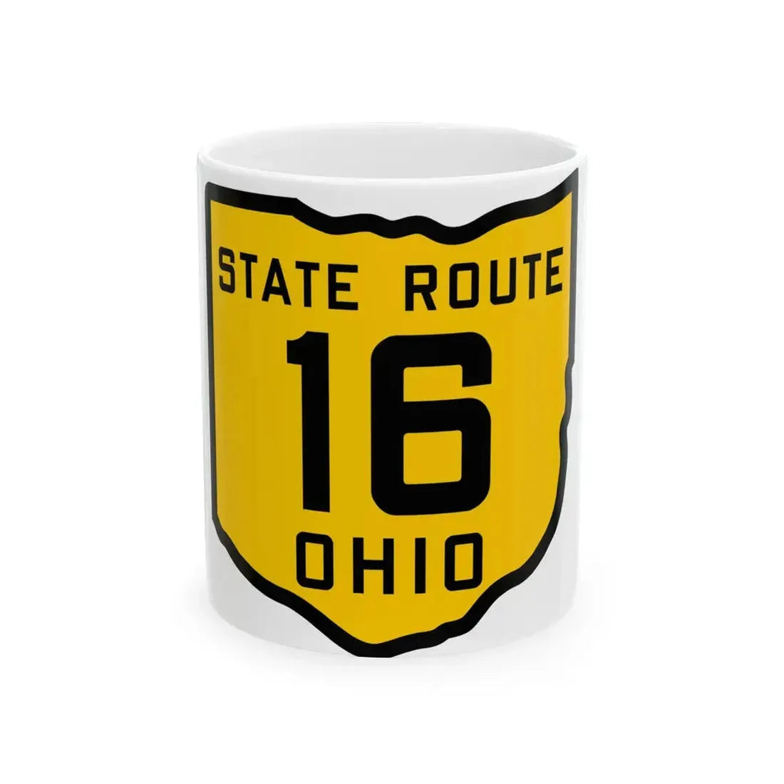 OH-16 1920 (Ohio) (Road Sign) White Coffee Mug 11oz - Go Mug Yourself