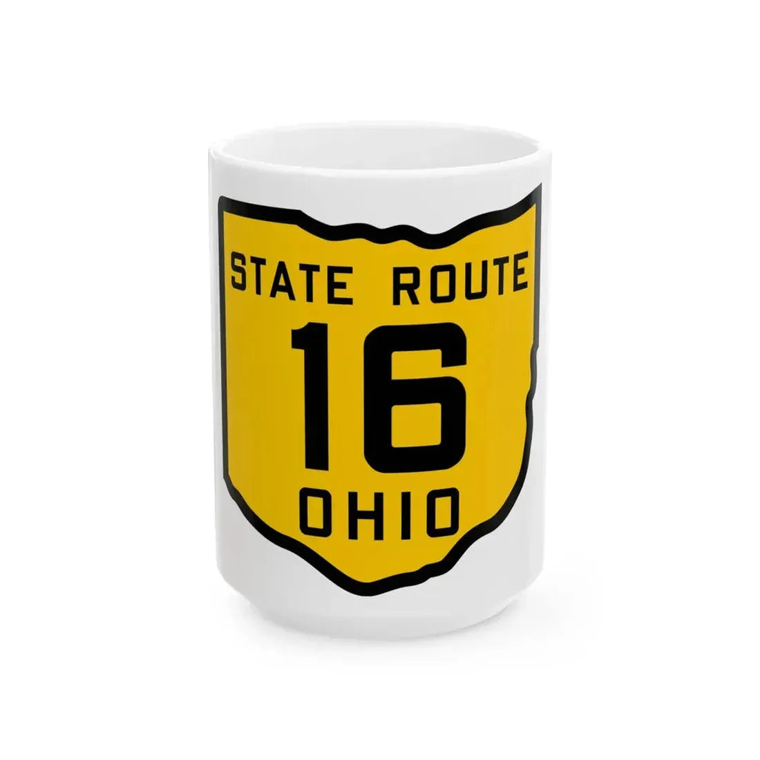 OH-16 1920 (Ohio) (Road Sign) White Coffee Mug 15oz - Go Mug Yourself