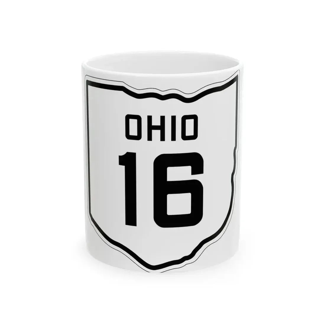 OH-16 1927 (Ohio) (Road Sign) White Coffee Mug 11oz - Go Mug Yourself