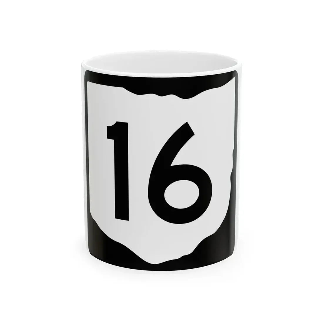 OH-16 (Ohio) (Road Sign) White Coffee Mug 11oz - Go Mug Yourself