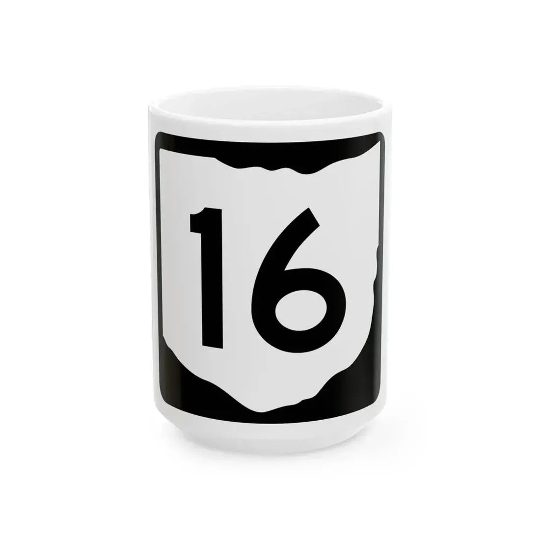 OH-16 (Ohio) (Road Sign) White Coffee Mug 15oz - Go Mug Yourself