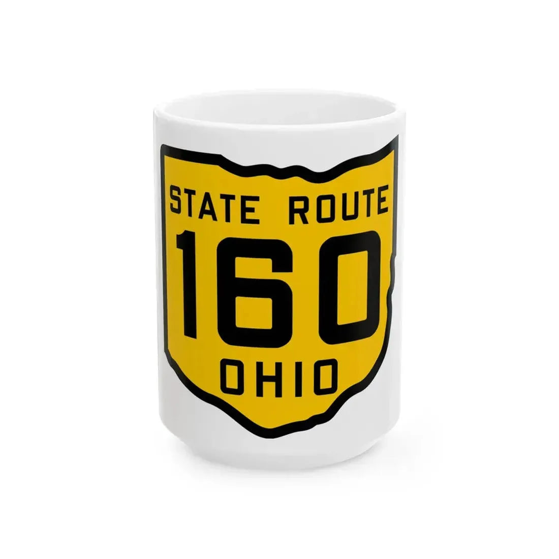 OH-160 1920 (Ohio) (Road Sign) White Coffee Mug 15oz - Go Mug Yourself