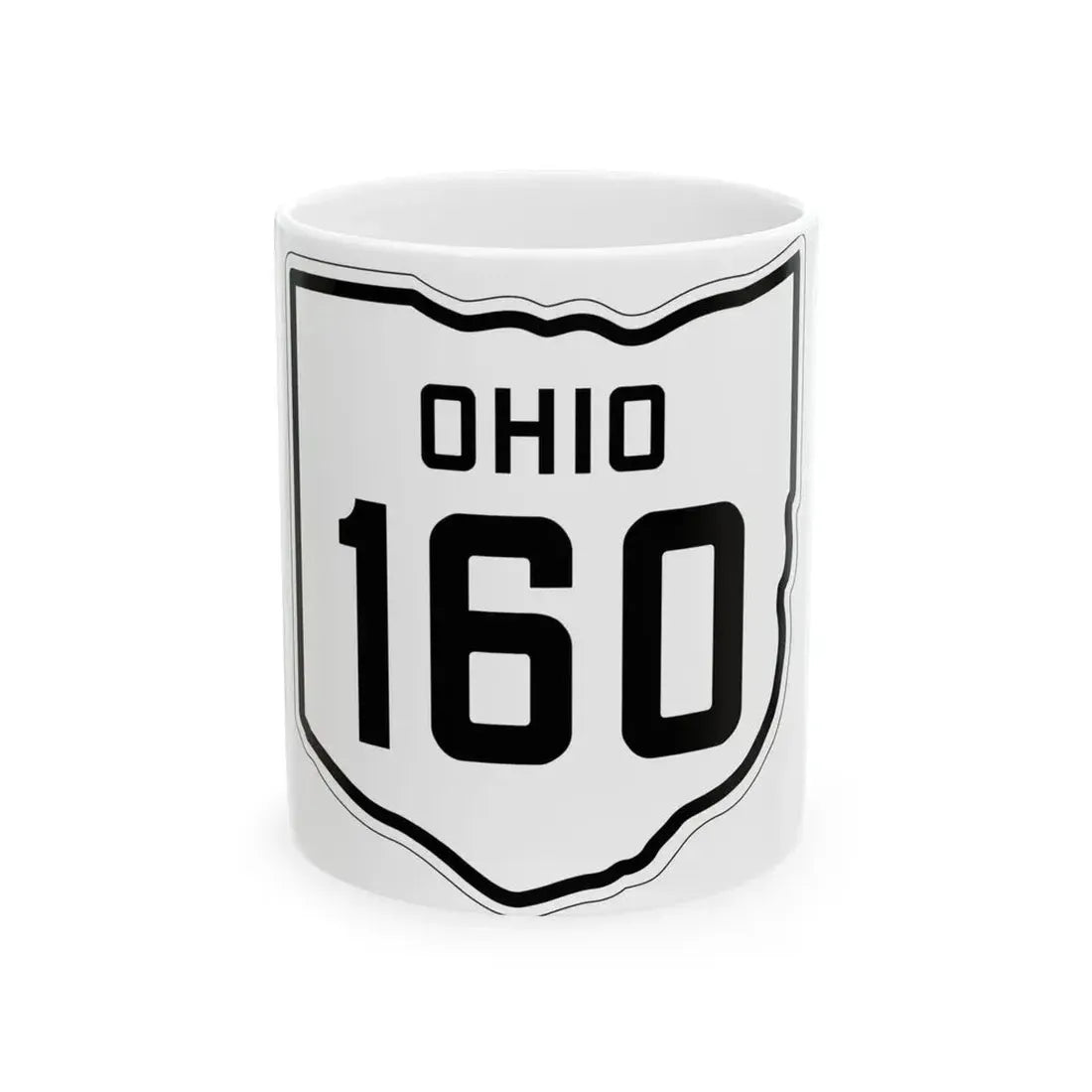 OH-160 1927 (Ohio) (Road Sign) White Coffee Mug 11oz - Go Mug Yourself