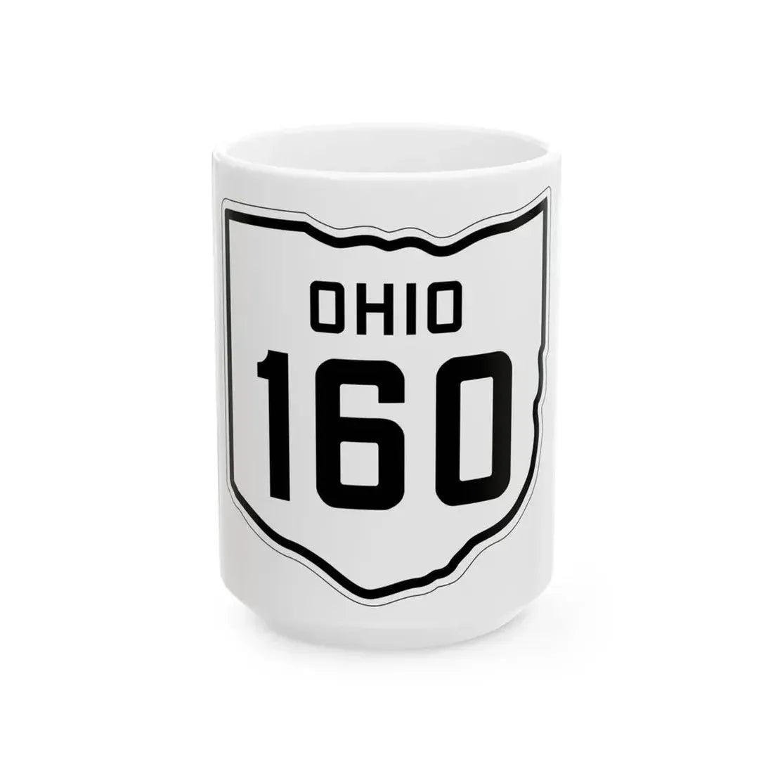 OH-160 1927 (Ohio) (Road Sign) White Coffee Mug 15oz - Go Mug Yourself