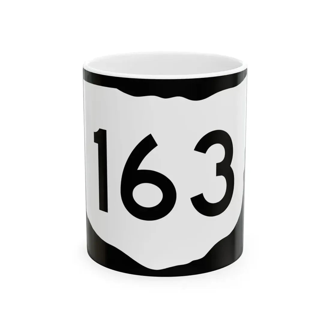 OH-163 (Ohio) (Road Sign) White Coffee Mug 11oz - Go Mug Yourself