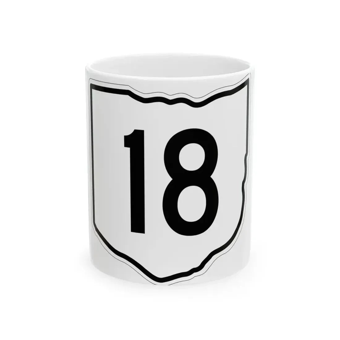 OH-18 1960 (Ohio) (Road Sign) White Coffee Mug 11oz - Go Mug Yourself