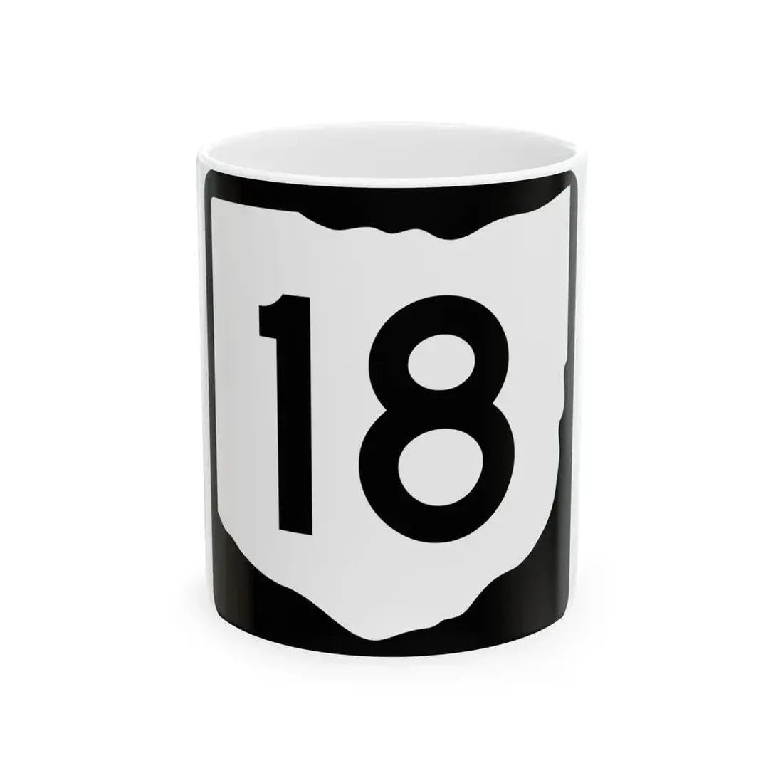 OH-18 (Ohio) (Road Sign) White Coffee Mug 11oz - Go Mug Yourself