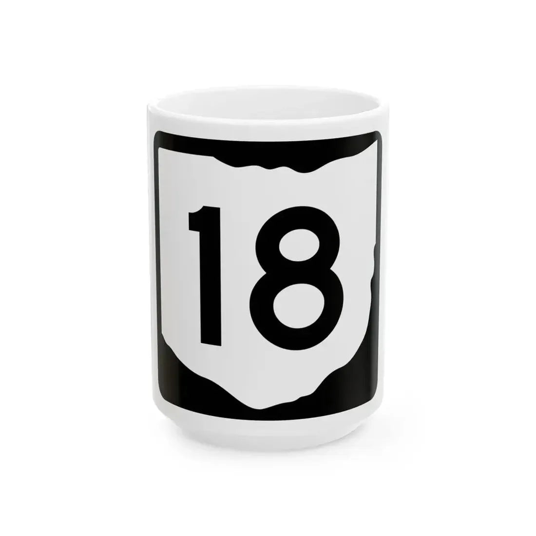 OH-18 (Ohio) (Road Sign) White Coffee Mug 15oz - Go Mug Yourself