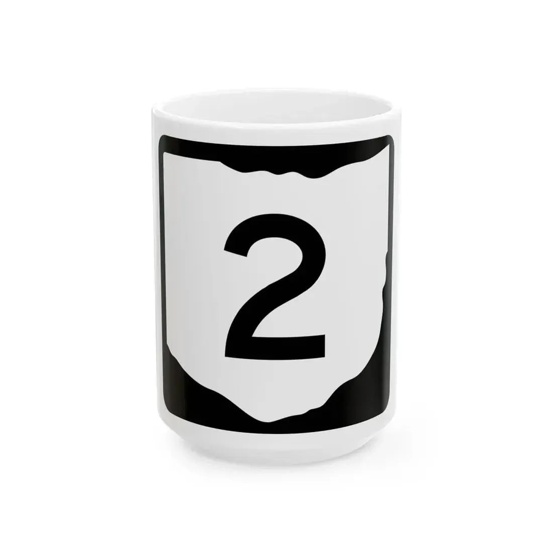 OH-2 (Ohio) (Road Sign) White Coffee Mug 15oz - Go Mug Yourself
