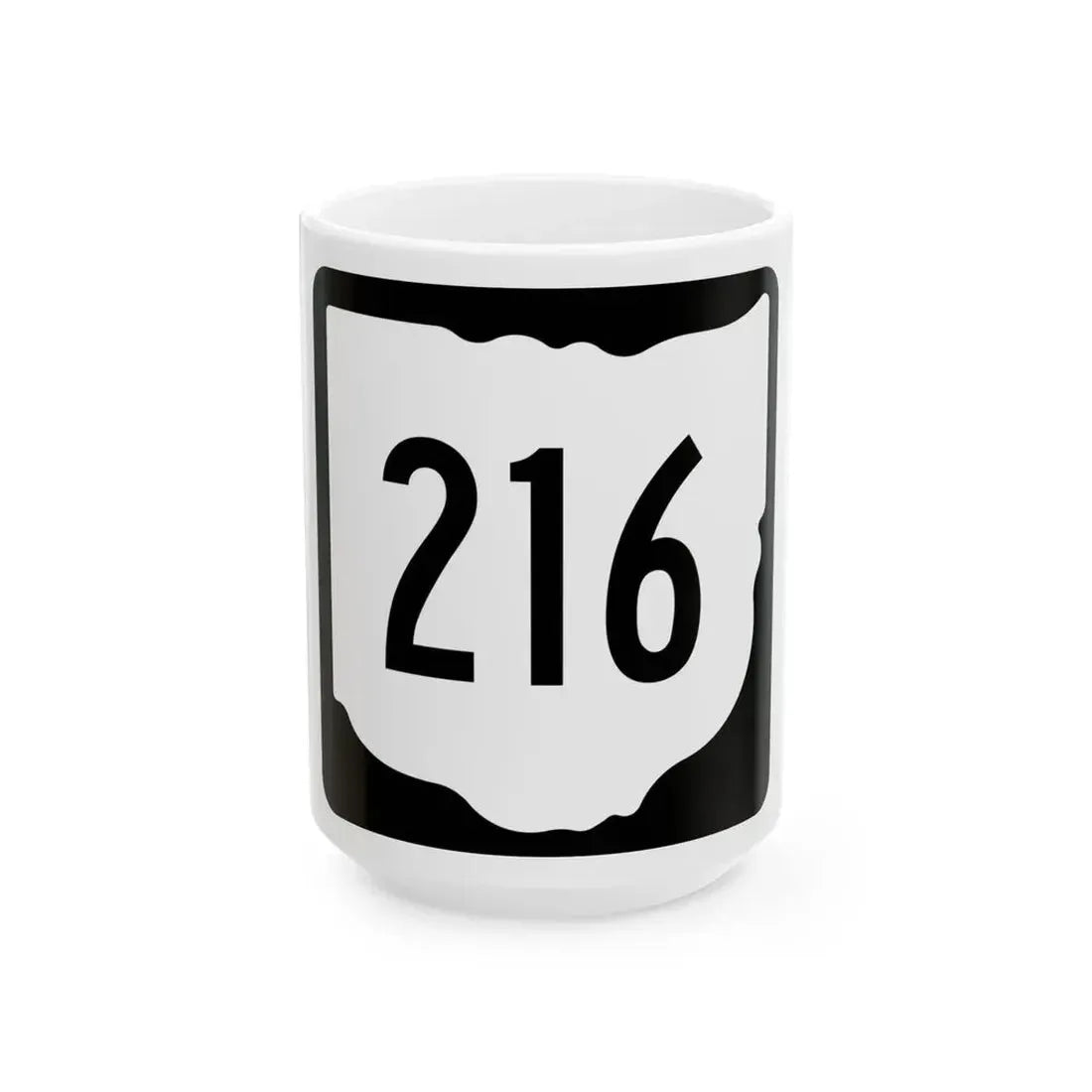 OH-216 1967 (Ohio) (Road Sign) White Coffee Mug 15oz - Go Mug Yourself