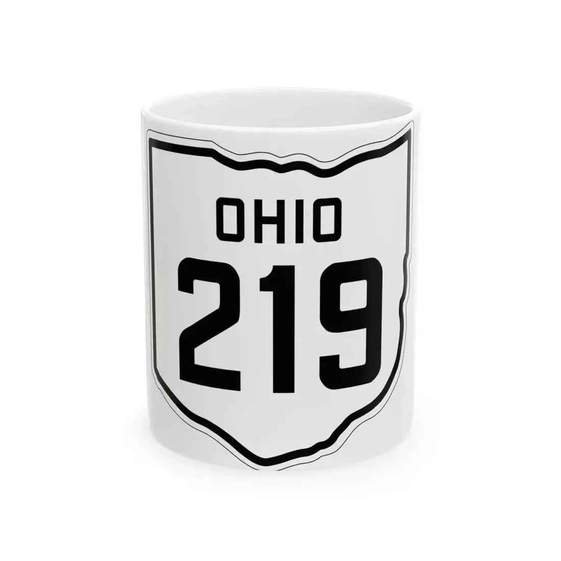OH-219 1927 (Ohio) (Road Sign) White Coffee Mug 11oz - Go Mug Yourself