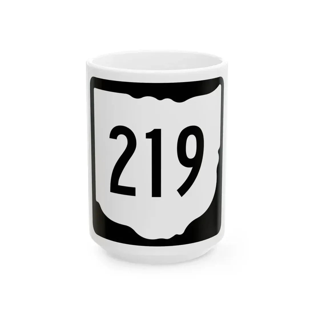 OH-219 1967 (Ohio) (Road Sign) White Coffee Mug 15oz - Go Mug Yourself
