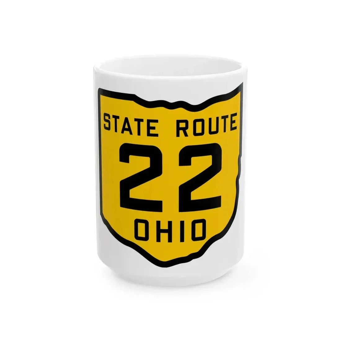 OH-22 1920 (Ohio) (Road Sign) White Coffee Mug 15oz - Go Mug Yourself