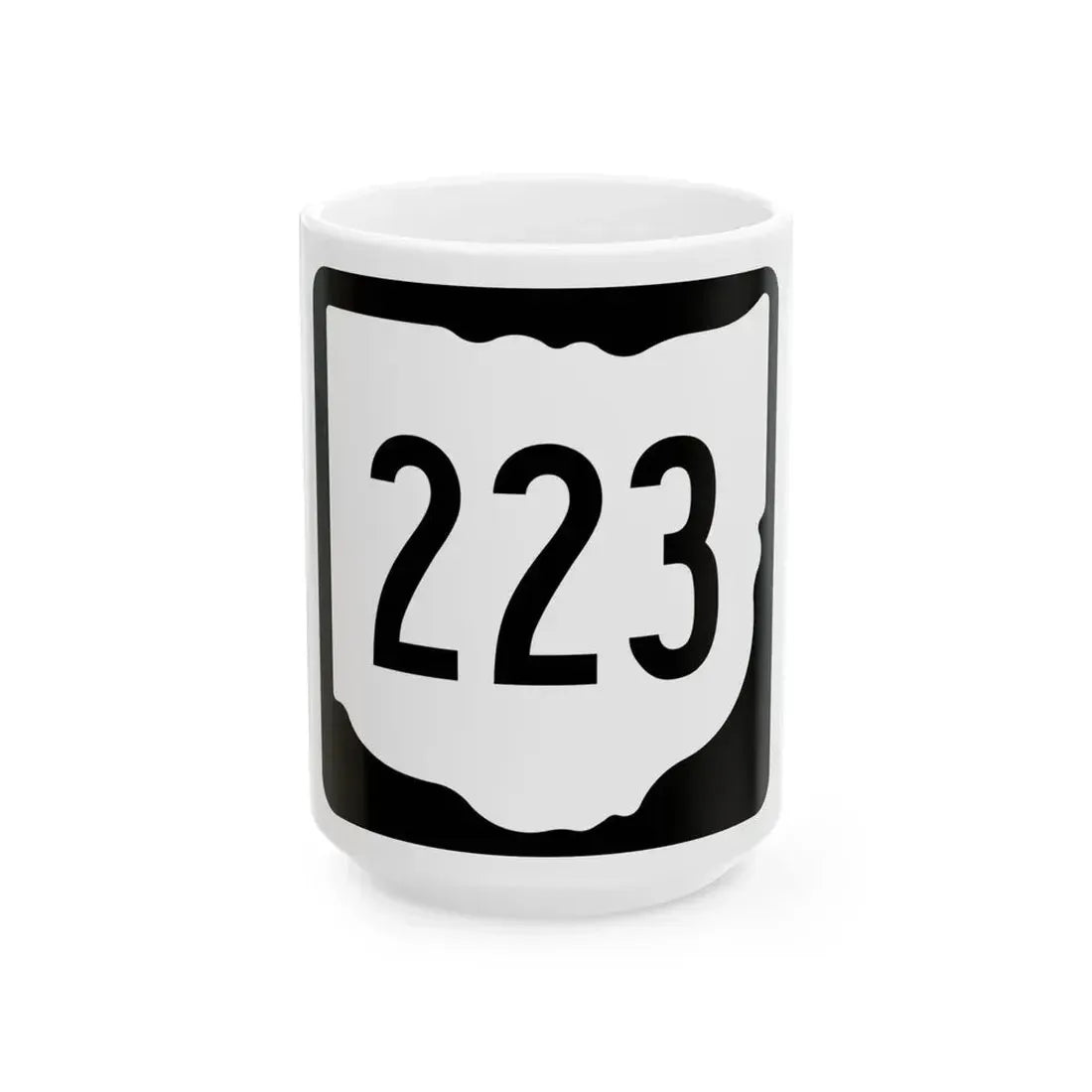 OH-223 1967 (Ohio) (Road Sign) White Coffee Mug 15oz - Go Mug Yourself